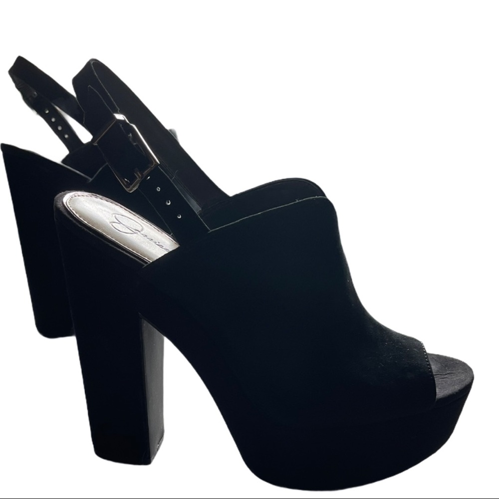 Jessica Simpson Black Sling Back Heels Size 10